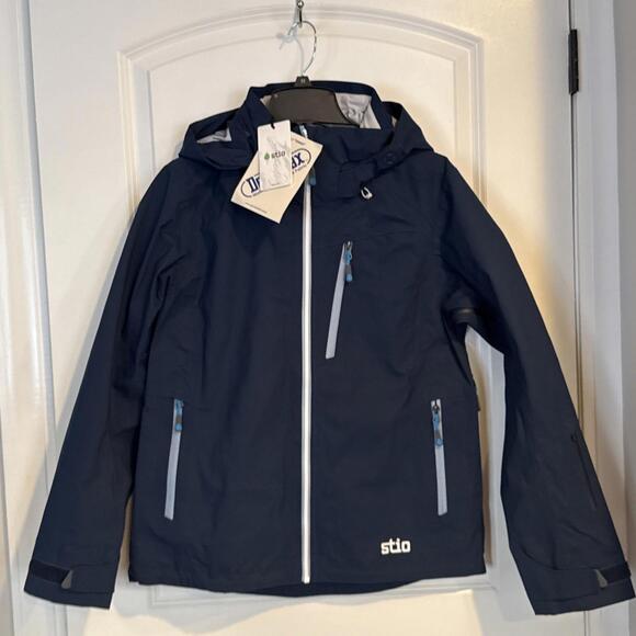 $465 Womens Stio Environ Jacket Full Zip Hooded Mountain Shadow Blue Size XL - Picture 8 of 9